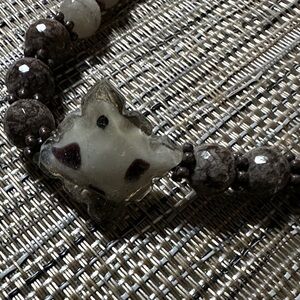 Brown Beaded Necklace with Unique Tassel Pendant